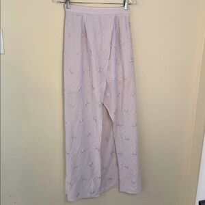 Lost + Wander star embroidered Light lavender maxi skirt high split front hem SM